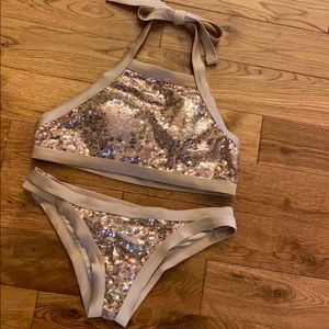 Gold sequins bathing suit